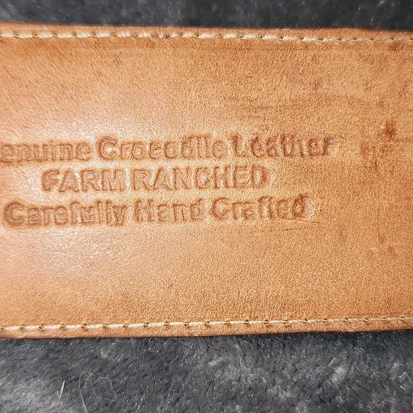 Dos De Oro Brown Crocodile Embossed Belt - Picture 2 of 8